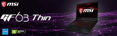 MSI GF63 Thin, Intel 10th Gen. i5-10500H, 40CM FHD 144Hz Gaming Laptop ...