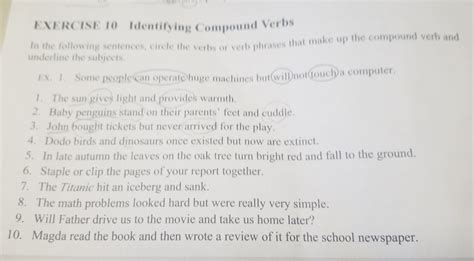 Compound Verb Exercises 的图像结果
