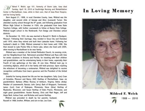 In Loving Memory - Fratzke & Jensen Funeral Home