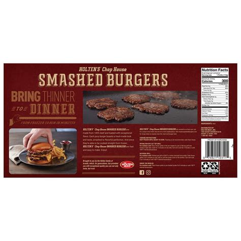 Holten's Beef Burger Smashed (4 oz) Delivery or Pickup Near Me - Instacart
