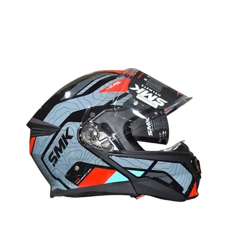 SMK Gullwing Navigator Black Grey Red Gloss (GL263) Tourer Helmet – SPARIFY
