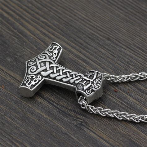 PRETTYROSARY THOR HAMMER NECKLACE CHAIN - VIKING GIFTS FOR MEN ...