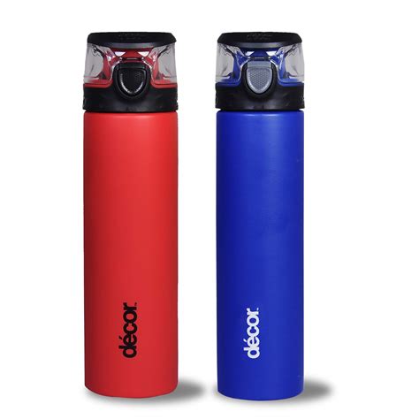 Décor Stainless Steel One Touch Water Bottles Combo (780ml)(Red, Blue ...