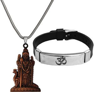 M Men Style Metal, Stainless Steel Rhodium Copper, Silver Jewellery Set ...