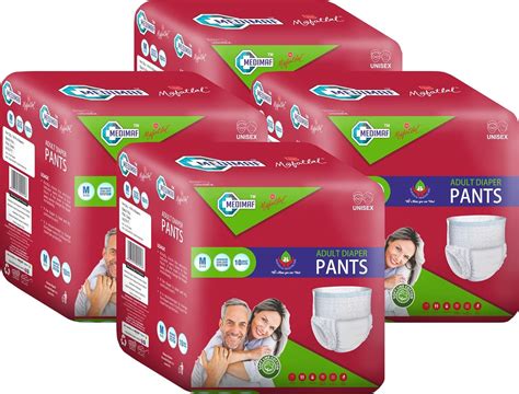 Medimaf By Mafatlal Adult Diaper Pant style - 40 Count Medium 65-85 cms ...