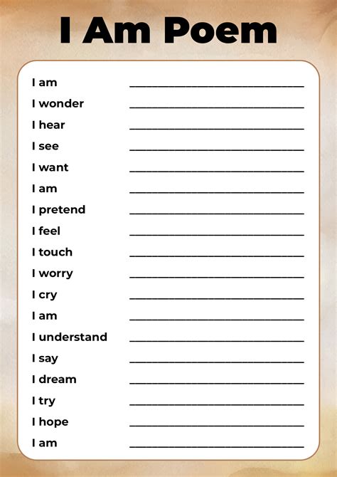 I AM Poem - 10 Free PDF Printables | Printablee