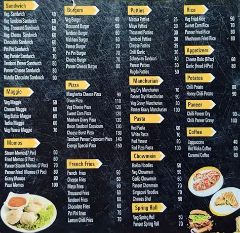 Menu at The Foodie Hub, Kota