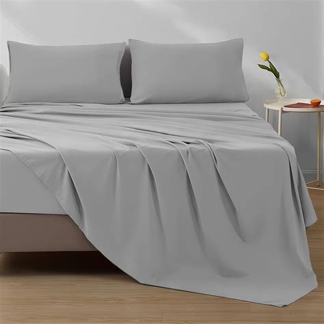 HOMES PERCEPTION King Size 100% Cotton Jersey Sheet Set, 4pcs, 16” Deep ...