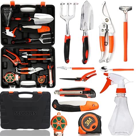 Scuddles Garden Tools Set - 12 Piece Heavy Duty Gardening Tools with ...