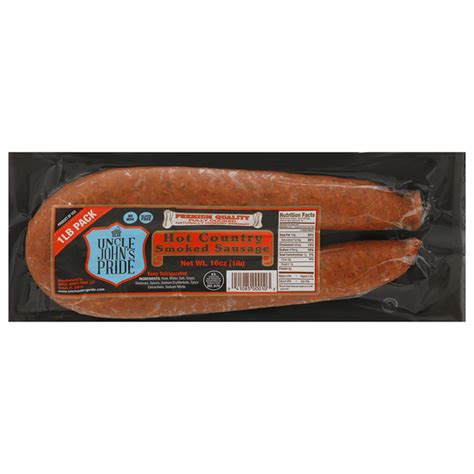 Uncle John's Pride Sausage, Smoked, Hot Country (16 oz) Delivery or ...