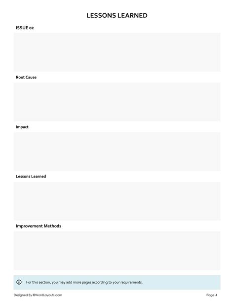 Image result for Lesson Learn Document