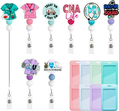 Amazon.com : 16pcs in 8 Set Funny Nurse Badge Reel Retractable Badge ...
