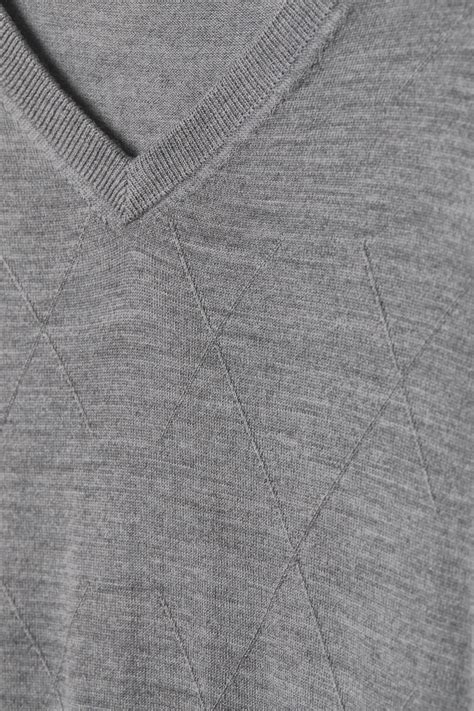 V-neck merino wool jumper - Grey marl - Men | H&M IN