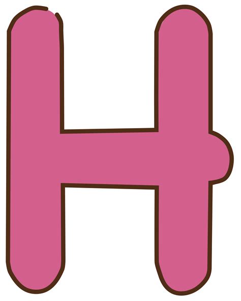 rosado con marrón frontera letra h 42886008 PNG