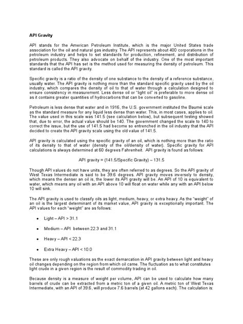 Image result for API Density Scale