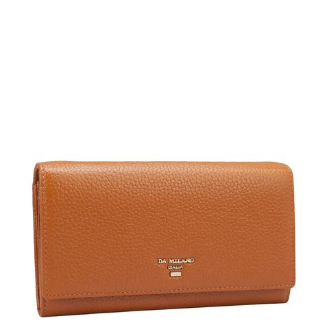 Wax Leather Ladies Wallet - Orange – Da Milano