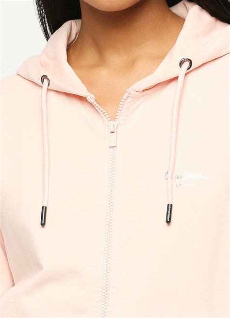 Soft Pink Printed Hooded Sweatshirt | Pepe Jeans India