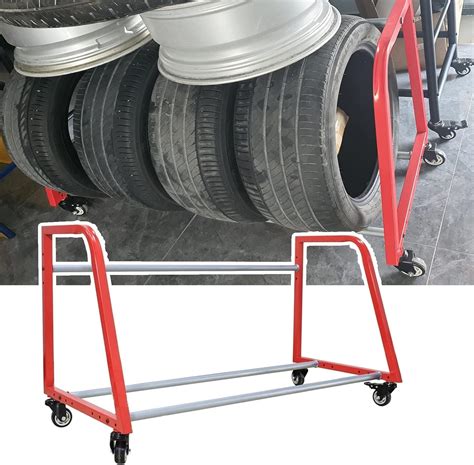 Amazon.com: MOHTA Tire Rack Movable Portable Tire Rack with 4 Wheels ...