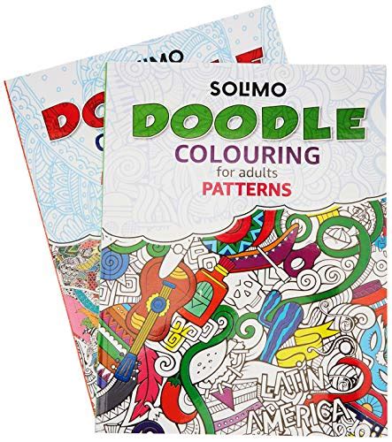 Buy Amazon Brand - Solimo Doodle Colouring Books for Adults (Set of 2 ...