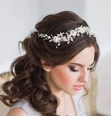 Flower Hairstyles With Tiara by White Bridal Hair Tiara Length About 11 8 Inches 30 Cm Flower Hairstyles With Tiara