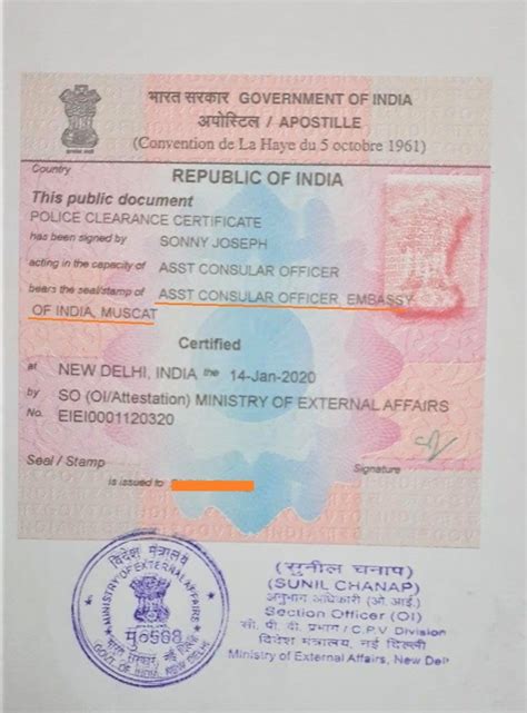 PCC Apostille| Police Clearance Certificate Apostille from MEA, India