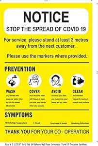 Tickprints® Social Distancing Wall Vinyl Stickers : Precaution ...