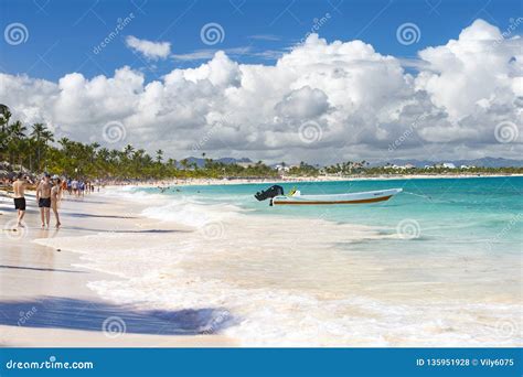 Dominican Tourist Beach Arena Gorda, Atlantic Coast Editorial Stock ...
