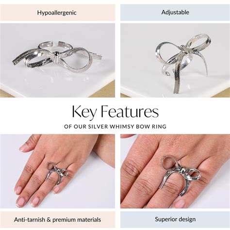 Ring Online - Premium Silver Whimsy Bow Ring | Nestasia