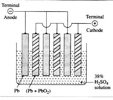 Draw a neat and labeled diagram of lead accumulator. - Brainly.in