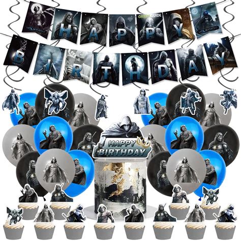 Buy 56 pcs Moon Knight Birthday Party Decoration, Moon Knight Party ...