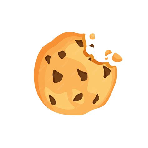 Bitten Chocolate Chip Cookie Clipart