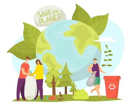 Environnement de la planète et soins de l'écologie, illustration ...