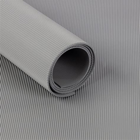 Fine Ribbed Rubber Matting (Grey) Structured Rubber Flooring, 3 mm ...