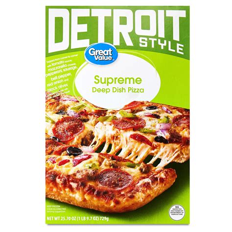 Great Value Detroit-Style Supreme Deep Dish Pizza 25.7 oz Frozen with ...