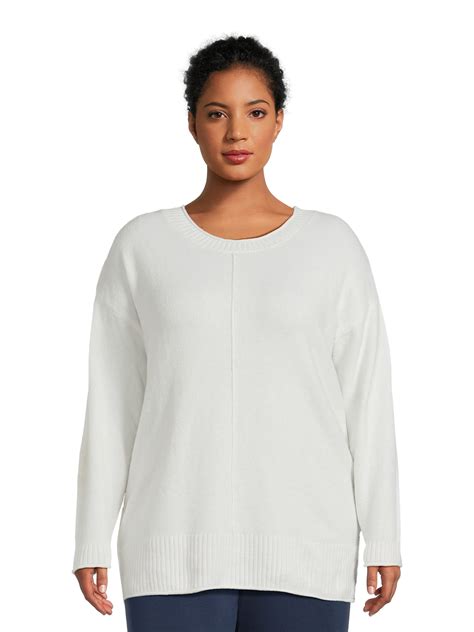Terra & Sky Women's Plus Size Pullover Sweater with Center Seam ...