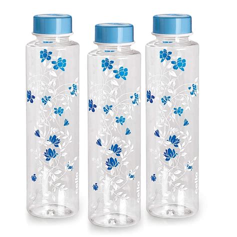 Cello Plastic Fridge Bottle, 1L, Set of 3, Blue : Amazon.in: Home & Kitchen