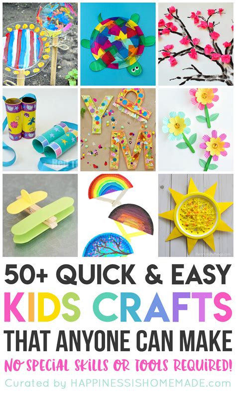 50+ quick and easy kids crafts that can be made in under 30 minutes using items that you ...