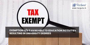 Exemption u/s 11 available to education activities resulting in ...