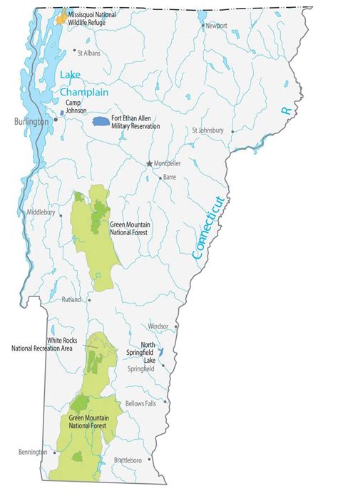 Map of Vermont - Cities and Roads - GIS Geography