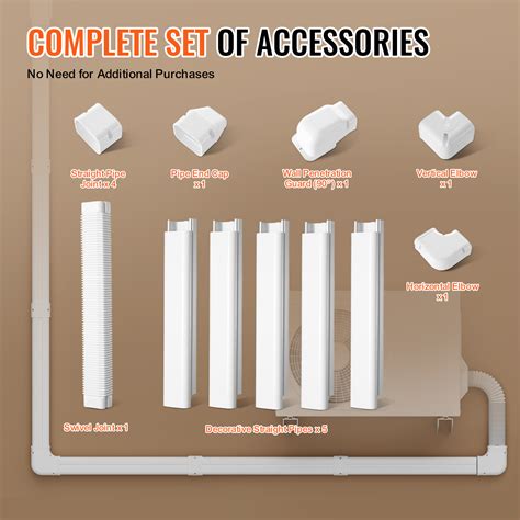 3" W Line Set Cover Kit For Mini Split Central Air Conditioner ...