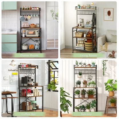 Kitchen Racks: 21.65'' Compact Industrial-Style Kitchen Rack with Micr ...