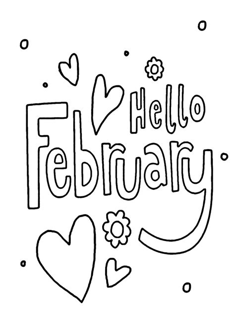 February Adult Coloring Pages