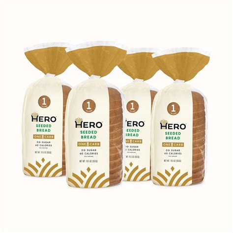 Amazon.com : Hero Seeded Bread — Delicious Bread with 1g Net Carb, 0g ...