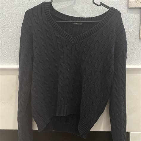 Brandy Melville, dark blue, navy sweater, V-neck... - Depop