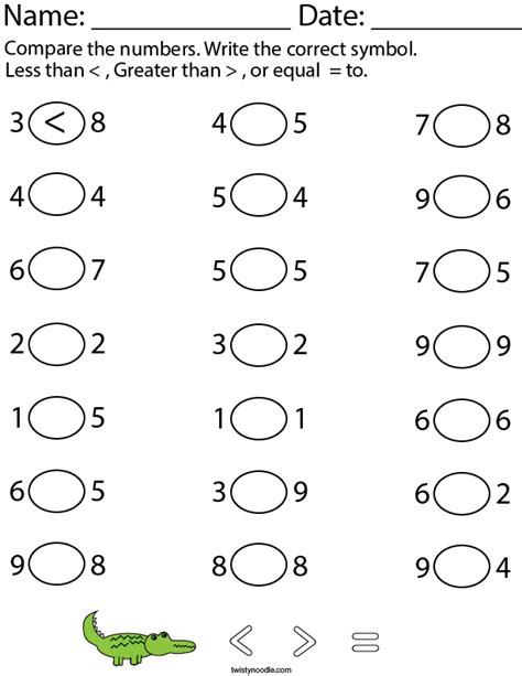 Image result for Kindergarten Math Comparing Numbers