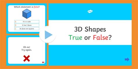 3D Objects True or False PowerPoint Quiz (teacher made)