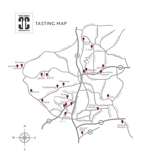 Paso Robles Wine Tasting Map - CAB Collective Members