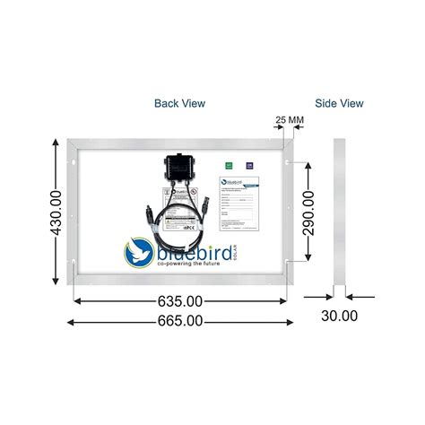 Bluebird 50 Watt 12 Volt Mono PERC Solar Panel | BIS & ALMM Certified ...