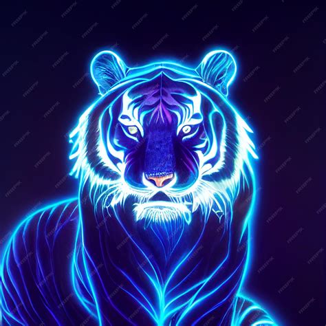 Premium AI Image | Cute animal little pretty blue tiger portrait from a ...