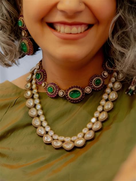 Multicolor Gold Plated Contemporary Necklace Set - CC-S15GRA – Mortantra